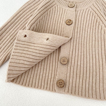 -ワイドリブ編みニットカーディガン長袖トップス【mh0010839】 - mamahalo shop - カーディガン・パーカー -  べビー服 - 子供服 - 男の子 - 女の子