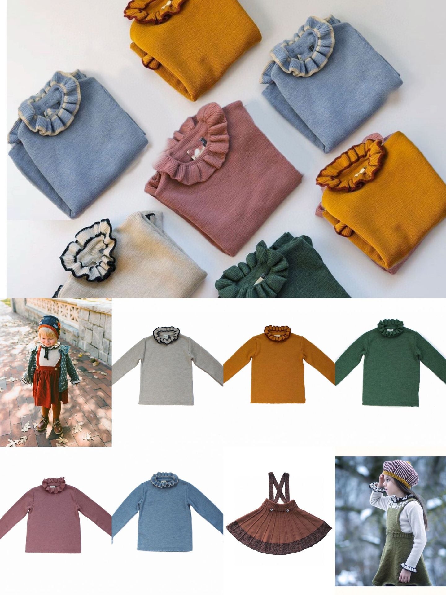 -ベビー ニット フリル襟 カットソー トップス【mh0000099】 - mamahalo shop - ニット・セーター -  べビー服 - 子供服 - 男の子 - 女の子