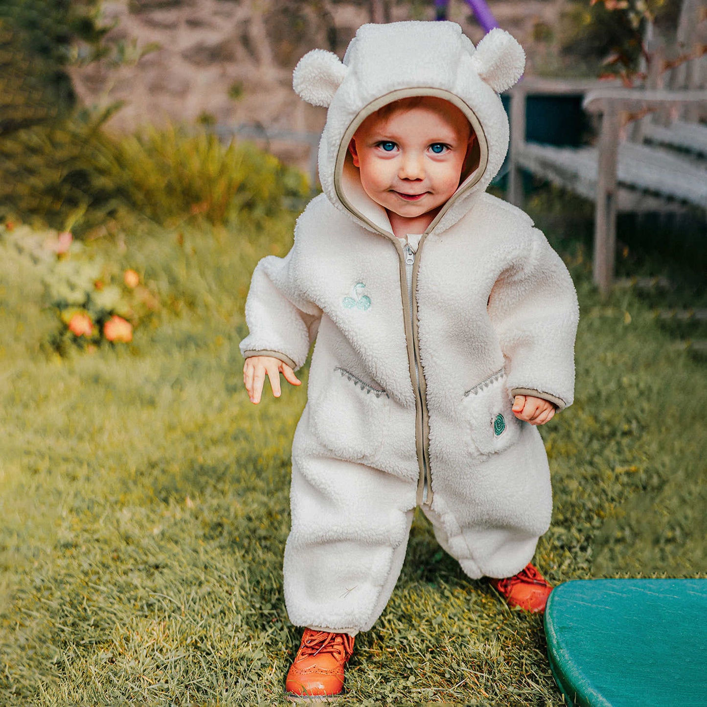 カバーオール ボア素材 クマ耳フード ジャンプスーツ つなぎ【mh0011644】