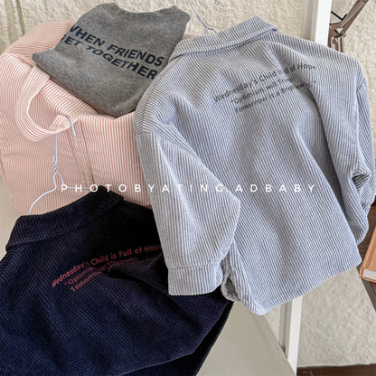 -コーデュロイシャツジャケット シャツコート【mh0010804】 - mamahalo shop - 長袖シャツ・ブラウス -  べビー服 - 子供服 - 男の子 - 女の子