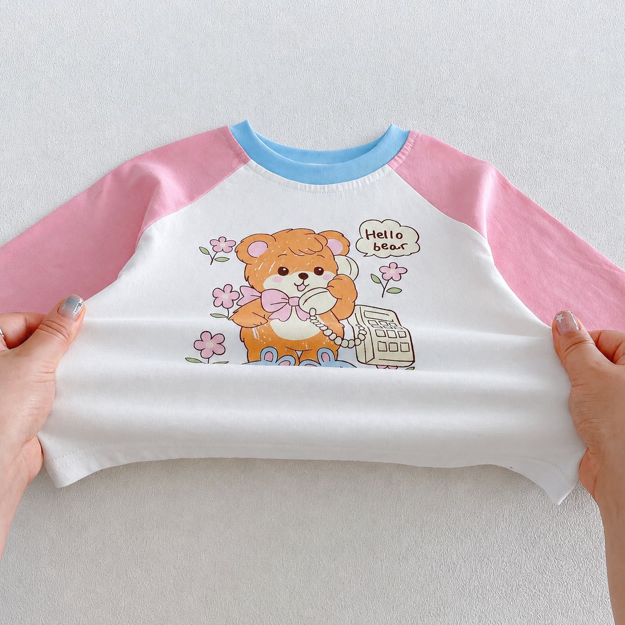 キッズ キャラクタープリント 配色ラグラン 長袖Tシャツ【mh0014040】
