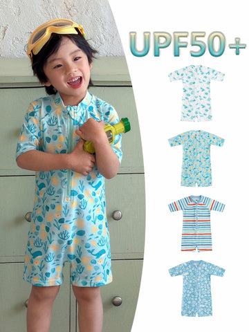 UPF50 Plus Printed Short Sleeve Swimsuit プリント 半袖 水着【mh0012589】