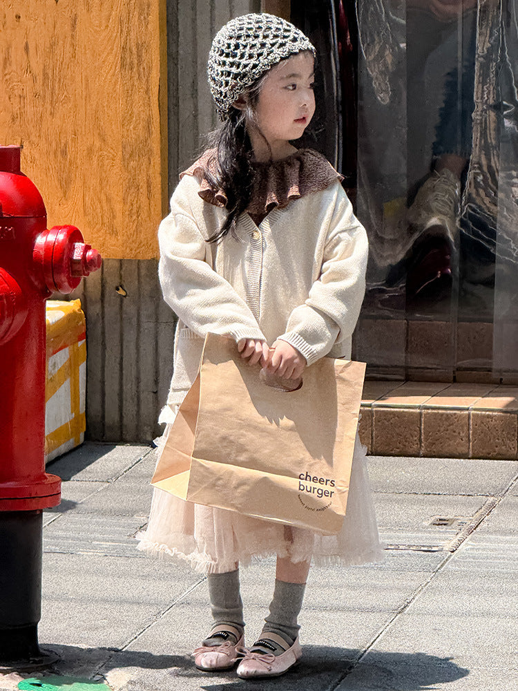 -ニットVネックシンプルカーディガン【mh0011028】 - mamahalo shop - カーディガン・パーカー -  べビー服 - 子供服 - 男の子 - 女の子
