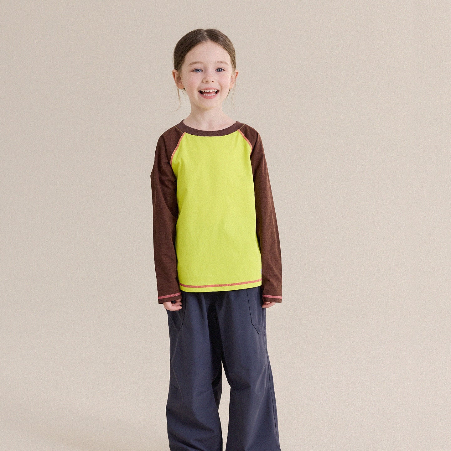Kids' Junior Color-Block Raglan Sleeve Quick Dry Long Sleeve T-Shirt [mh0013984]
