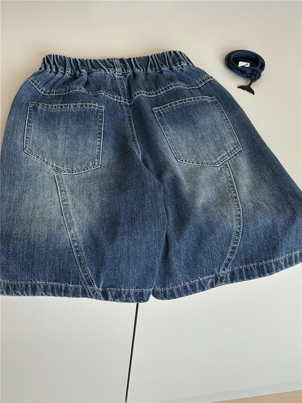 Embroidered Denim Shorts 英字刺繍 デニムハーフパンツ【mh0012958】