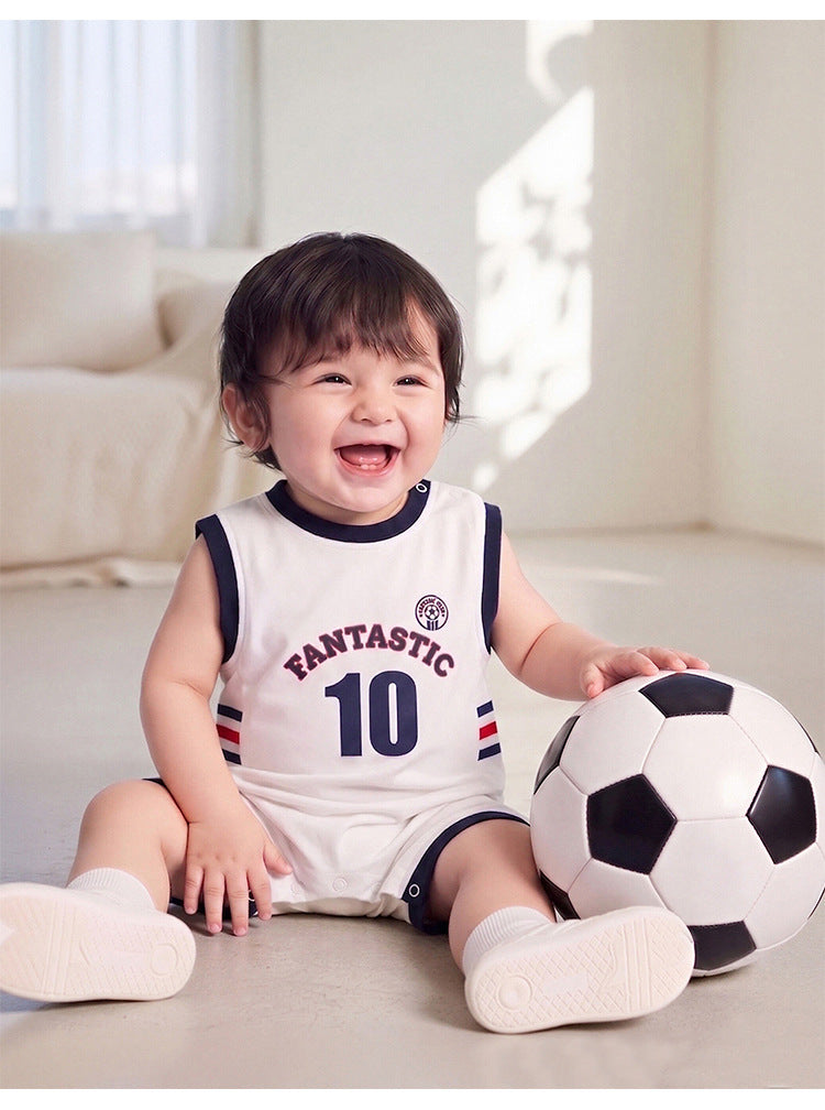 Sleeveless Athletic Bear Romper ナンバリング ノースリーブロンパース【mh0013505】