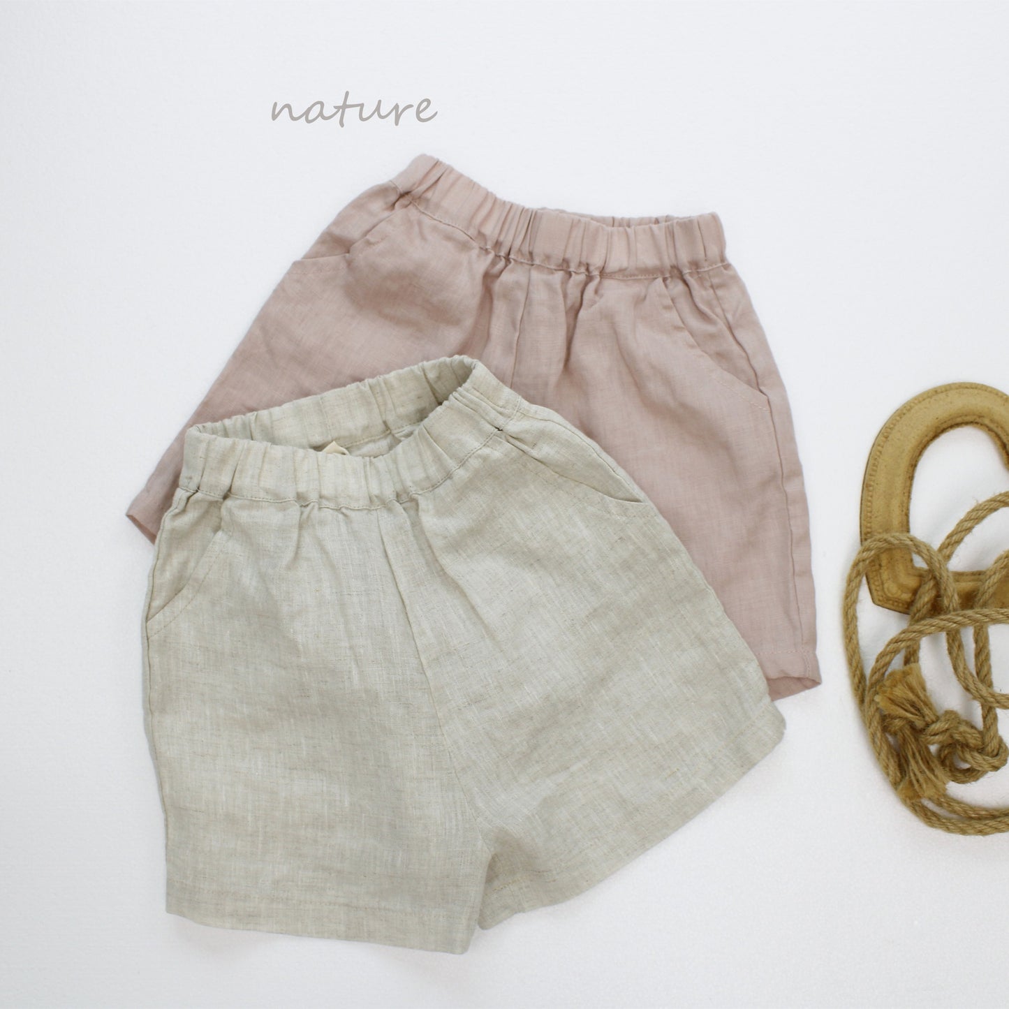 Minimalist Casual Linen Shorts リネン ショートパンツ【mh0013634】