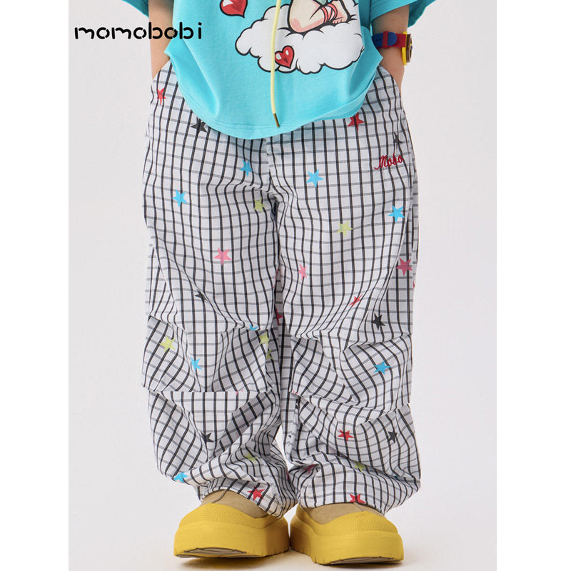 Star Print Stretch Pants カラフルスター ロングルーズパンツ【mh0013004】