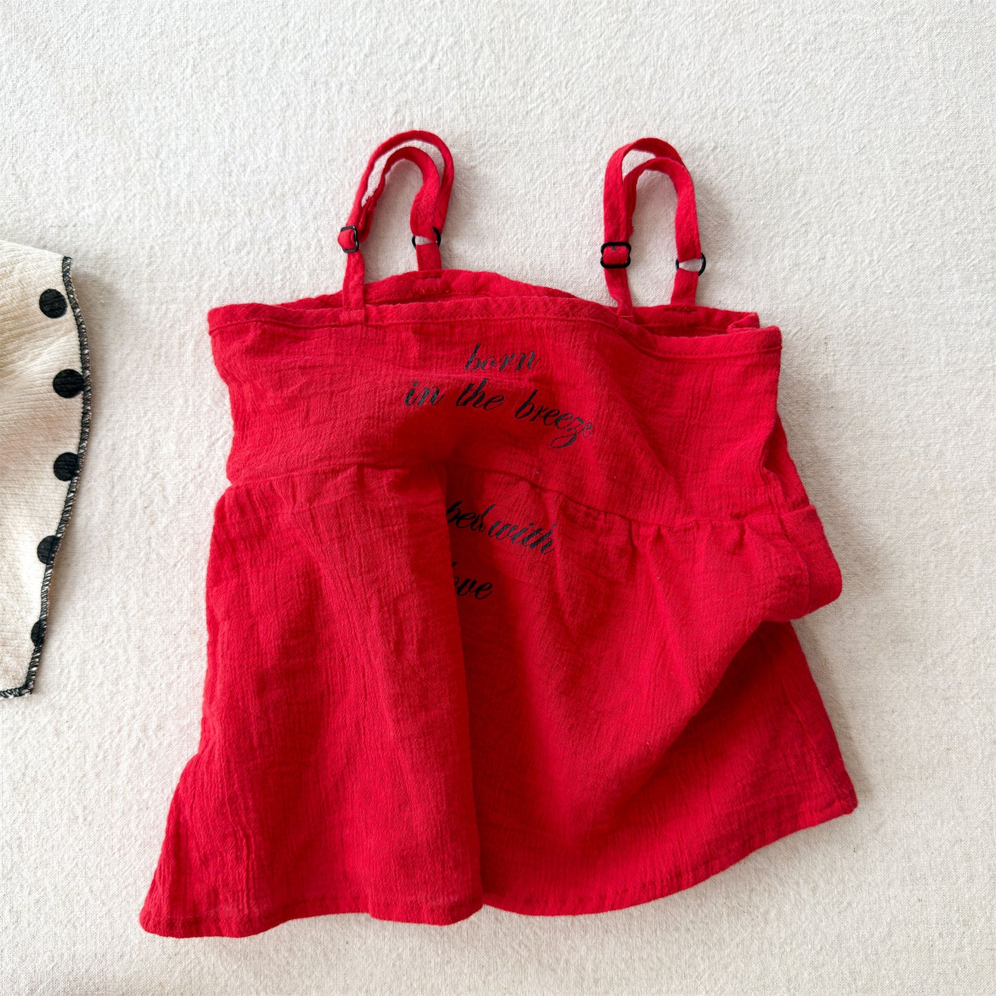 Sleeveless Adjustable Strap Cotton Camisole レタリング ノースリーブキャミソール【mh0013456】