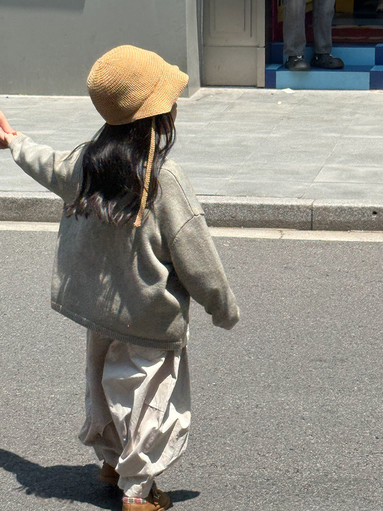 -ニットVネックシンプルカーディガン【mh0011028】 - mamahalo shop - カーディガン・パーカー -  べビー服 - 子供服 - 男の子 - 女の子