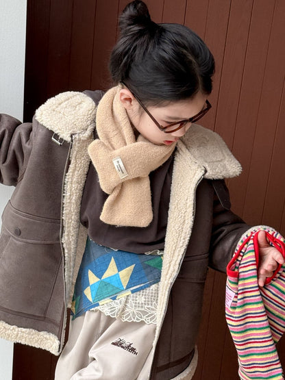 フェイクムートンジャケット キッズ ボア 厚手 ラペル フェイクレザー アウター【mh0011677】