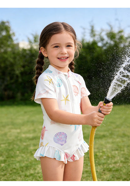 UPF50 Plus Shell Printed Short Sleeve One-piece シェルプリント 半袖 水着【mh0012605】