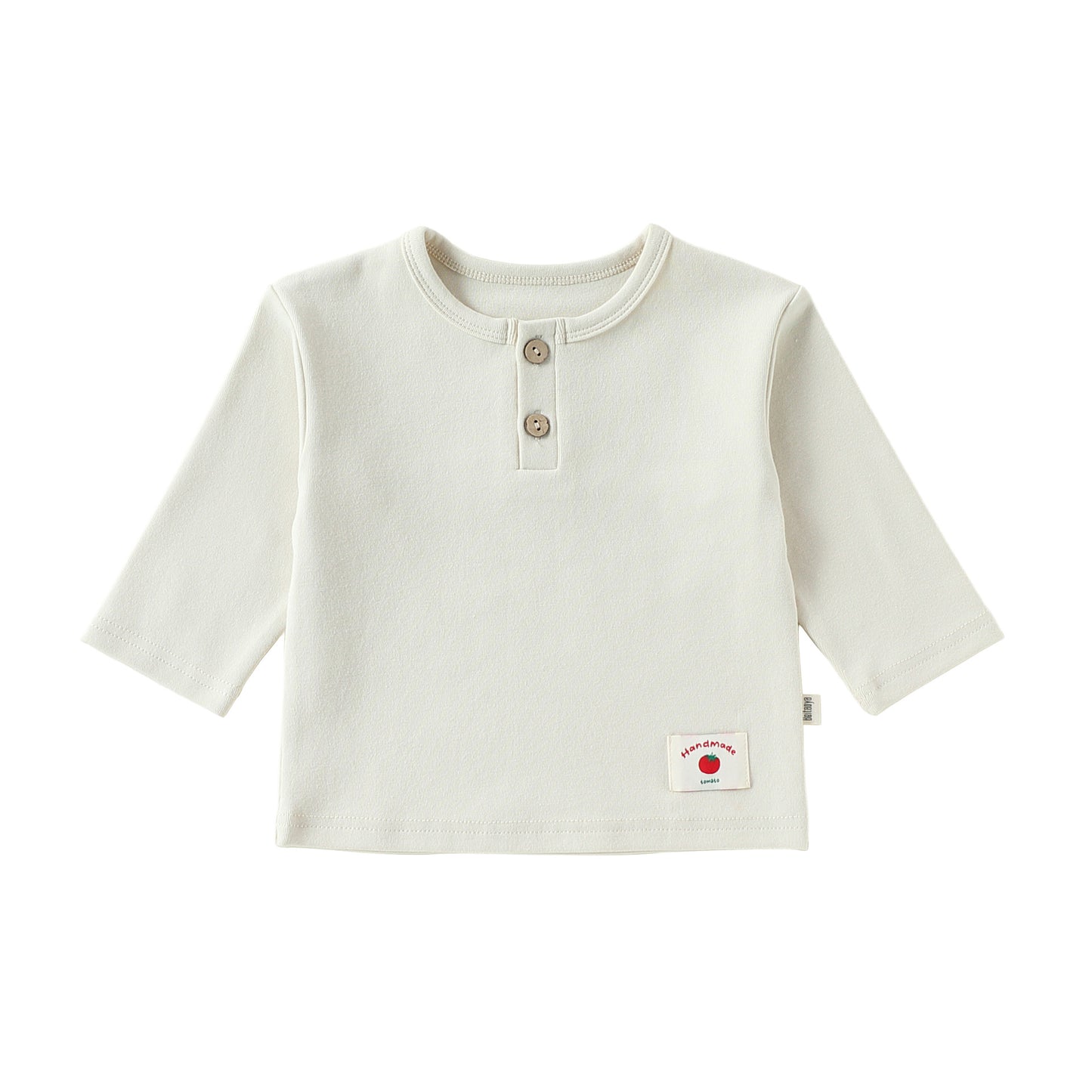 ベビー キッズ プリント ヘンリーネック 長袖Tシャツ【mh0014135】