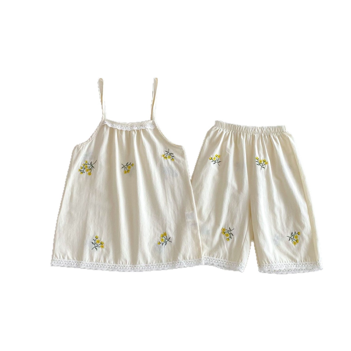 Floral Embroidery Cami Shorts Set 花柄 刺繍 キャミソール セットアップ【mh0012717】