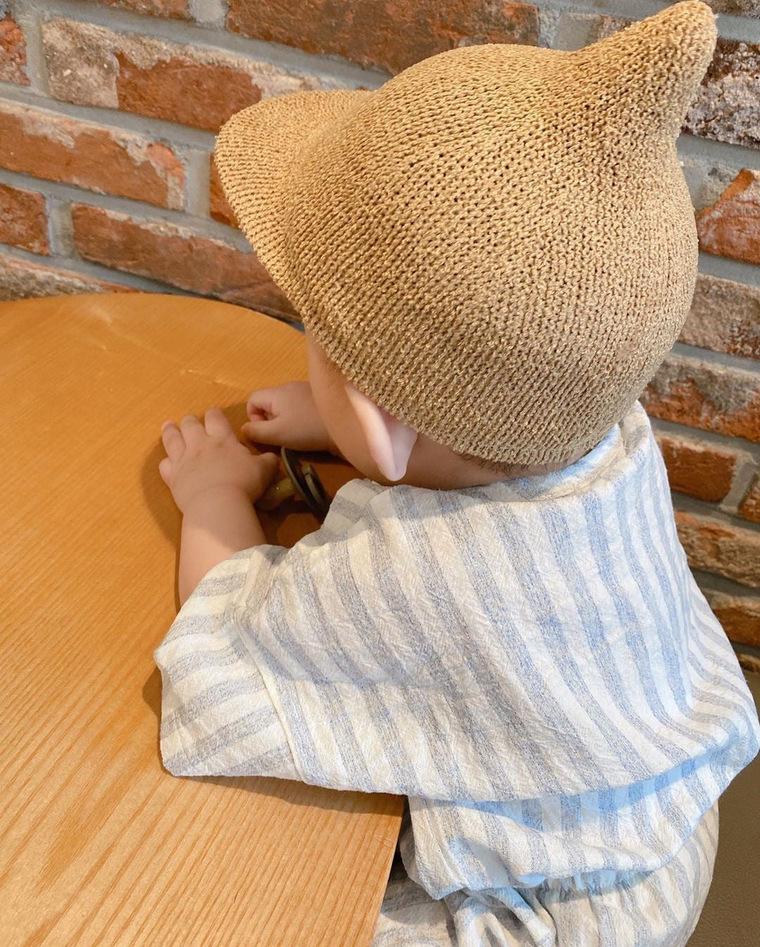 -ベビー帽子 とんがり 麦わら帽子 ストローハット キャップタイプ ピクミン帽子【mh0004744】 - mamahalo shop - ベビー用帽子 -  べビー服 - 子供服 - 男の子 - 女の子