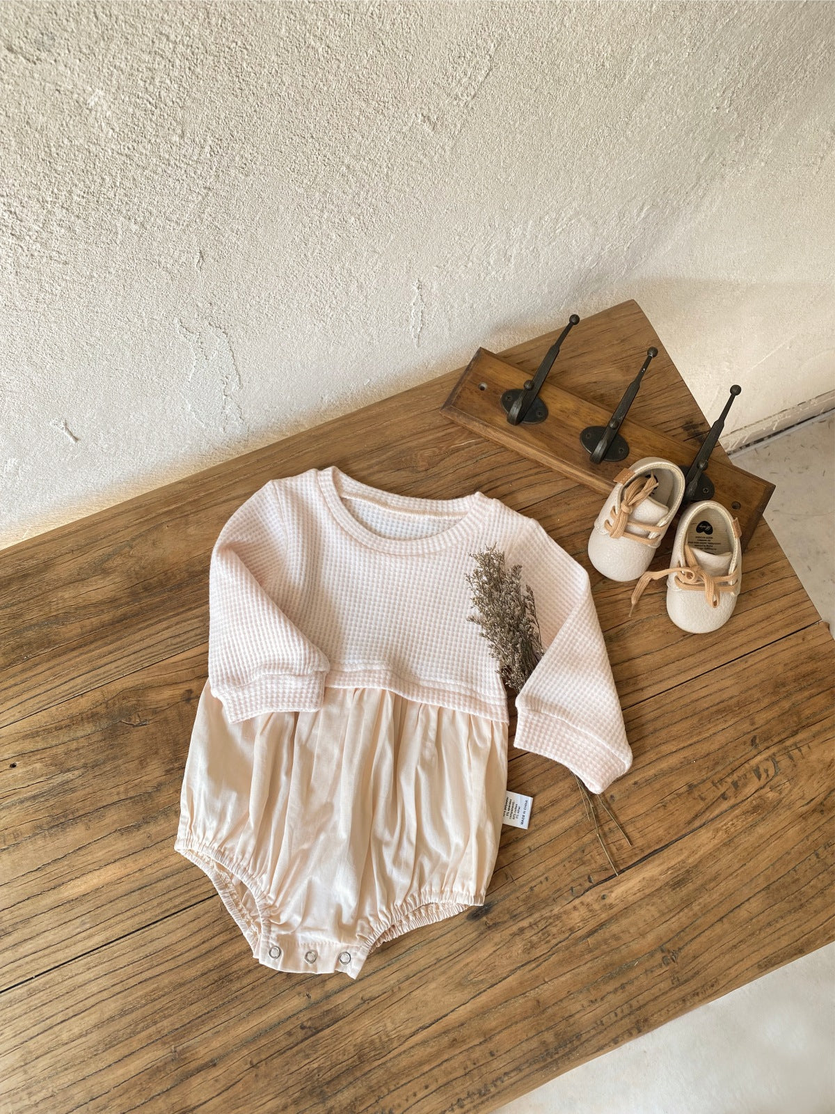 Layered Balloon Romper Beige レイヤード バルーン ロンパース ベージュ【mh0002374】