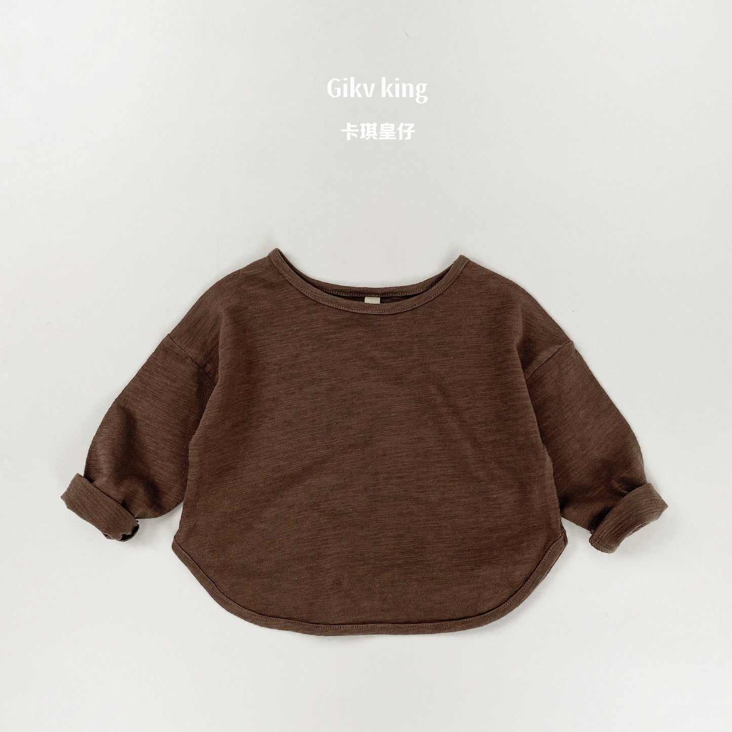 Bamboo Cotton Long Sleeve Crew Neck Top 【mh0012559】