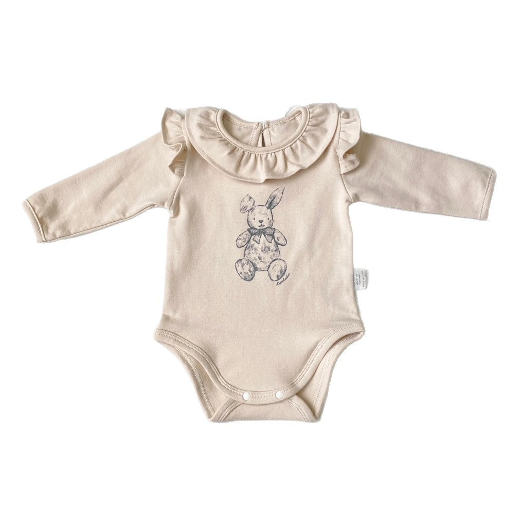 Rabbit Print Ruffle Romper うさぎ プリント ロンパース【mh0012502】