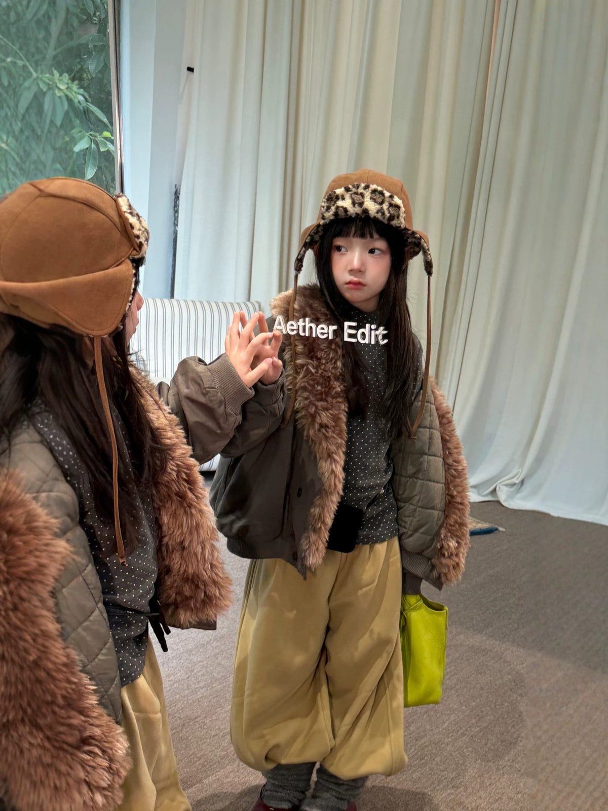 Mo Xiao Meng Children's Jacket 2026 Girls' Korean-Style Winter Fleece-Collar Padded Jacket Thickened Cotton Jacket for Kids【mh0014698】