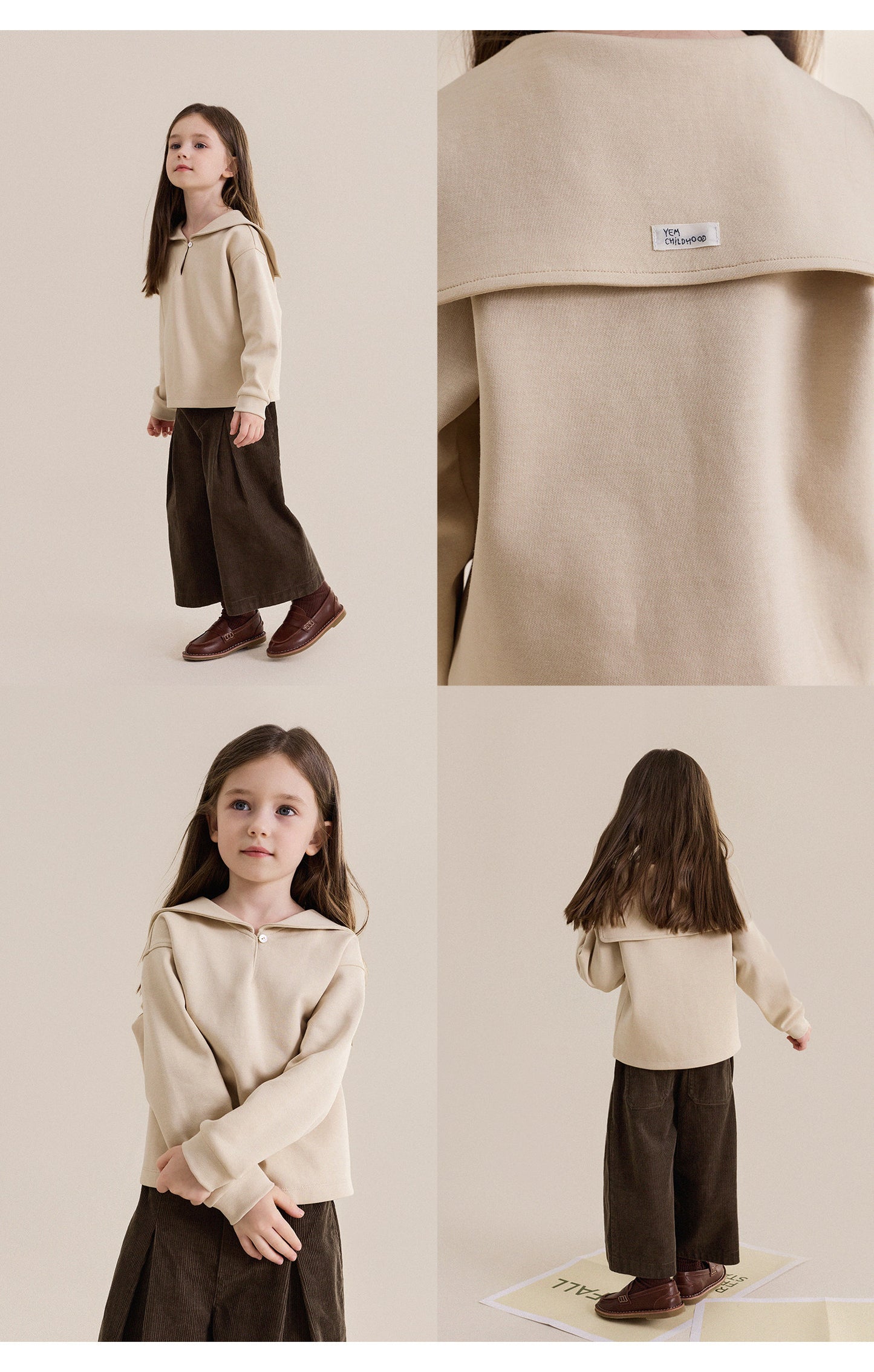 Baby, Kids, and Junior Sailor Collar Long-Sleeve Sweatshirt [mh0013974]