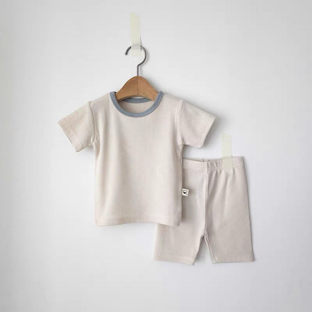 Crew Neck Short-Sleeve T-shirt Shorts Set Daily Short Sleeve T-shirt Shorts Set [mh0013277]