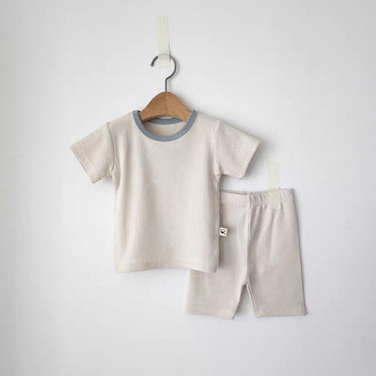 Crew Neck Short-Sleeve T-shirt Shorts Set Daily Short Sleeve T-shirt Shorts Set [mh0013277]