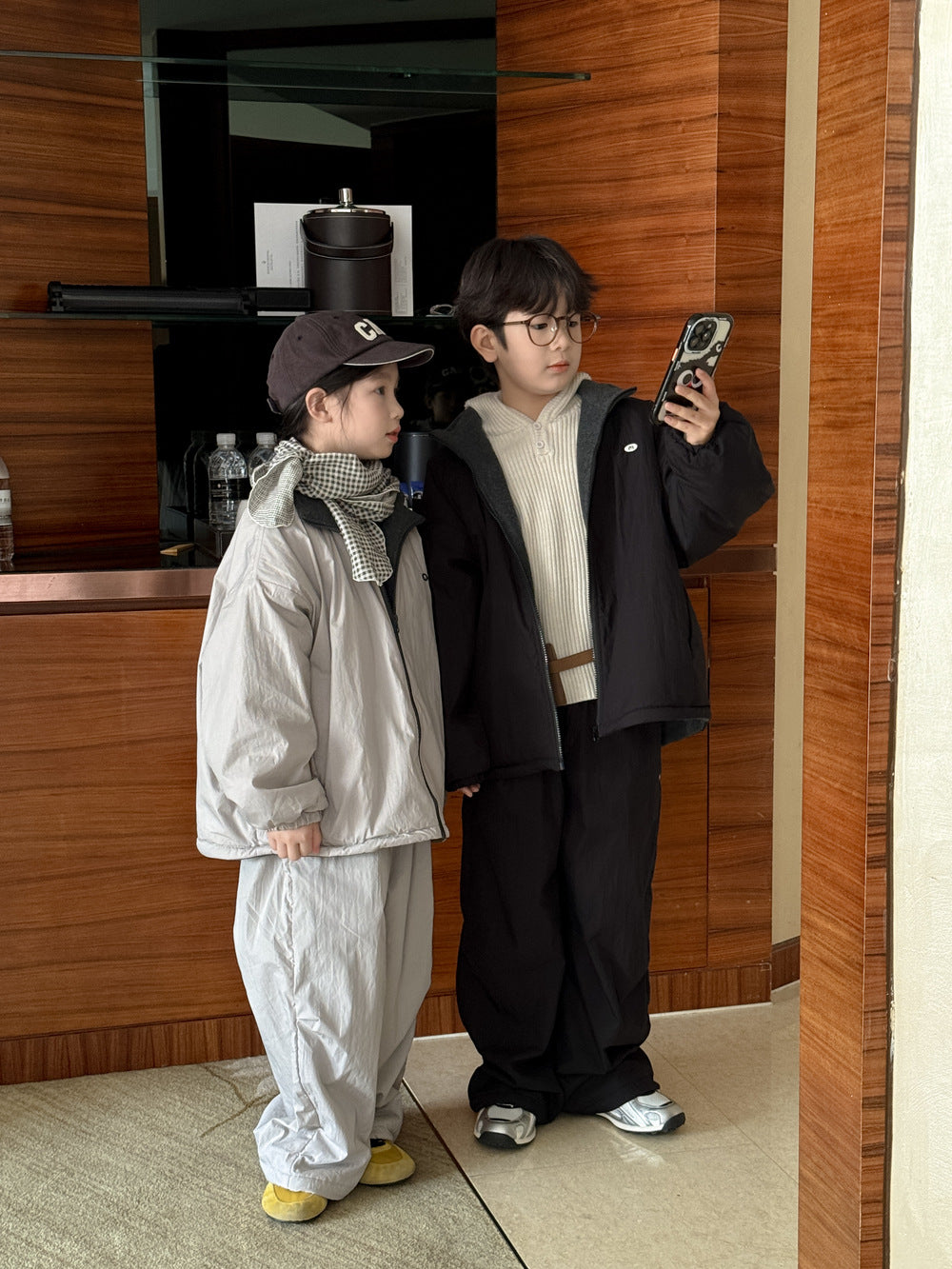 セットアップ キッズ 中綿 厚手 キルティング スタンドカラー カジュアル【mh0011675】