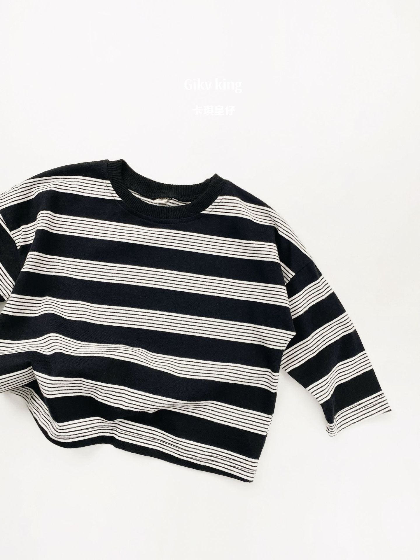 Wide Stripe Loose Long Sleeve T-shirt