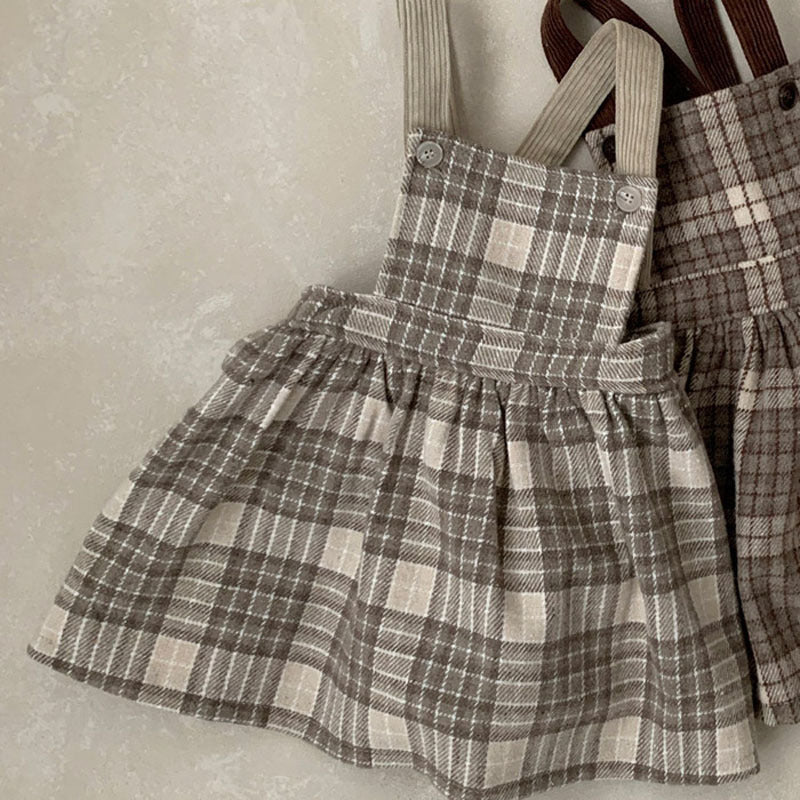 ベビー キッズ チェック サスペンダー スカート ジャンパースカート【mh0000684】