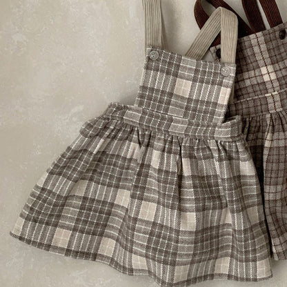 ベビー キッズ チェック サスペンダー スカート ジャンパースカート【mh0000684】