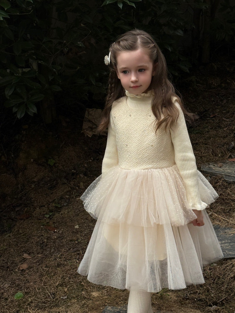 Kids' Tulle Tiered Ruffle Sleeveless Dress【mh0014578】