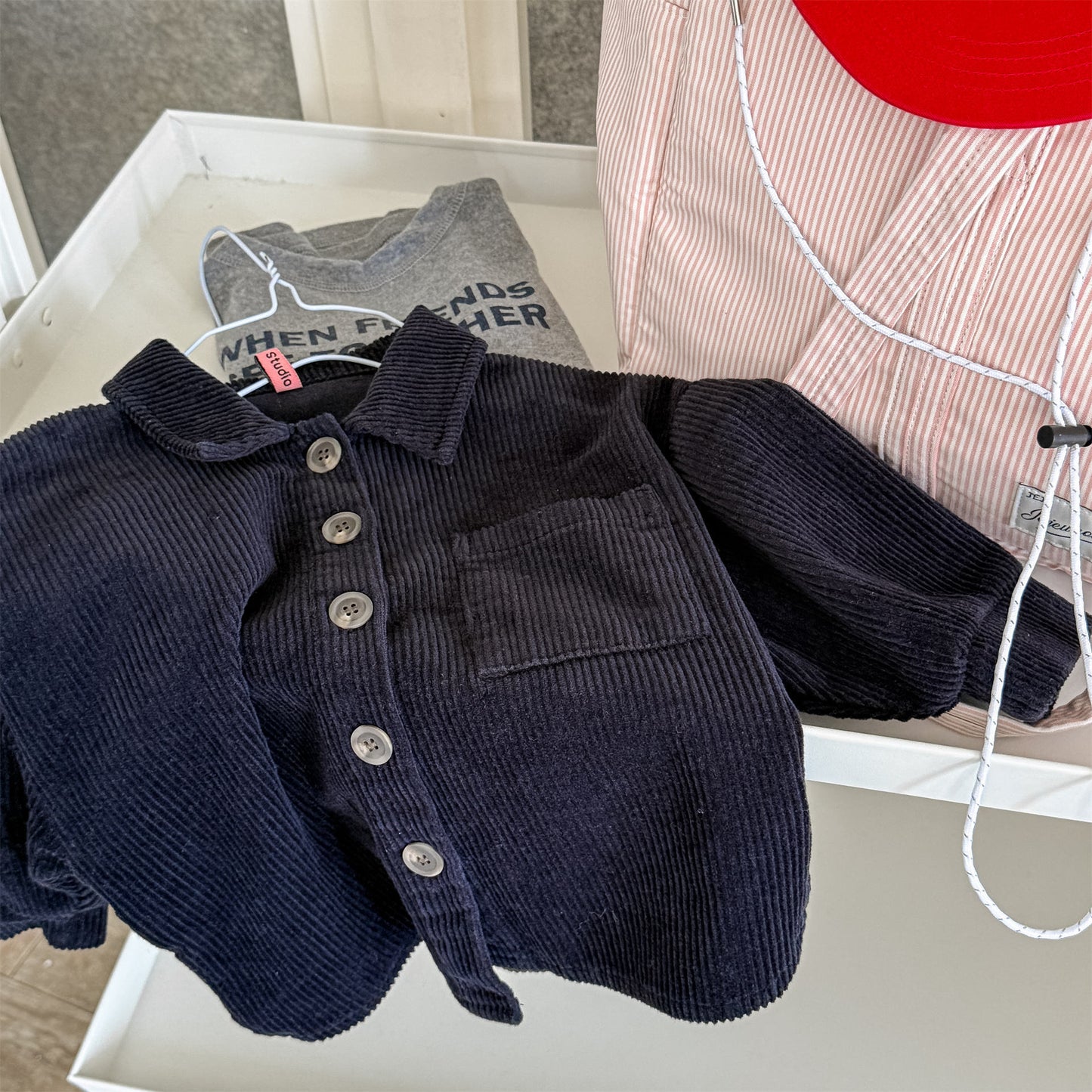 -コーデュロイシャツジャケット シャツコート【mh0010804】 - mamahalo shop - 長袖シャツ・ブラウス -  べビー服 - 子供服 - 男の子 - 女の子