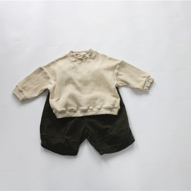 Kids Waffle Dolman Sleeve Loose T-Shirt [mh0001887]