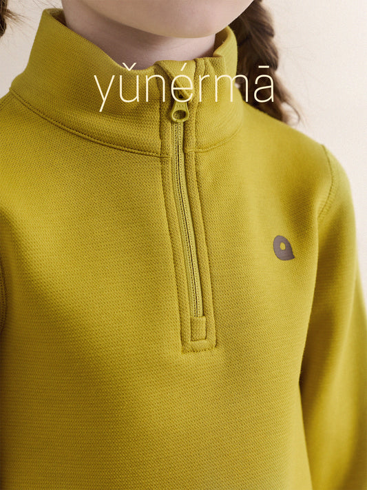 Sudadera de cuello alto con media cremallera y manga larga para niños y jóvenes [mh0013985]