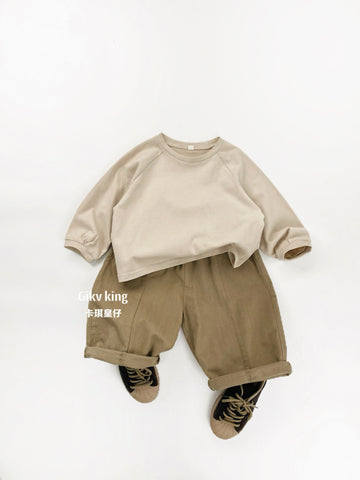 Woven Cotton Elastic Waist Tapered Pants デイリー テーパードパンツ【mh0012564】