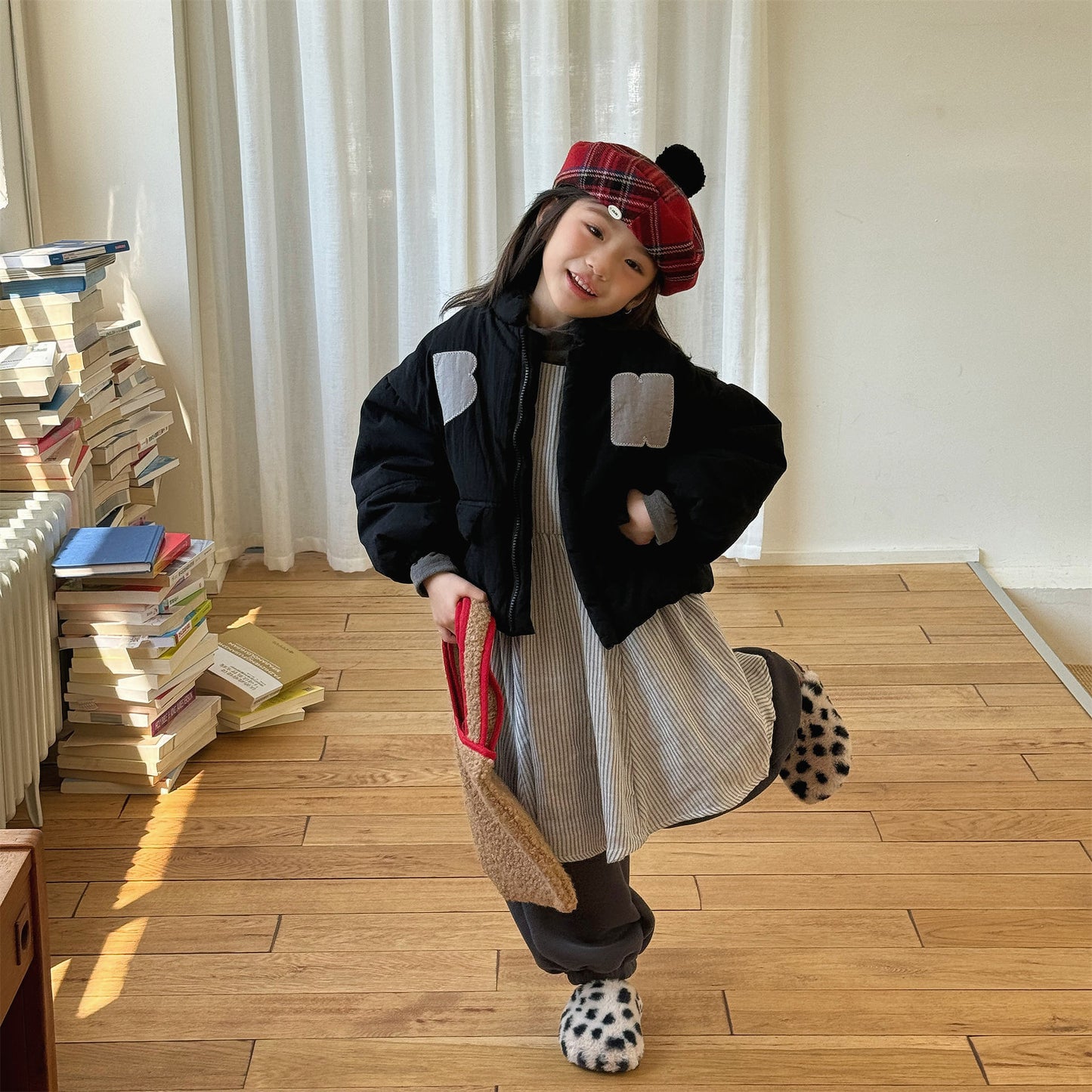 パッチワークブルゾン 中綿ジャケット コート【mh0011918】