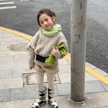 ケーブル編みクルーネックセーター【mh0010906】