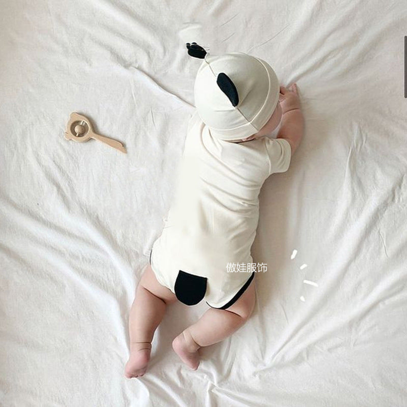 Panda Costume Short-Sleeve Romper With Hat Set パンダ 半袖ロンパース コスチューム【mh0013355】