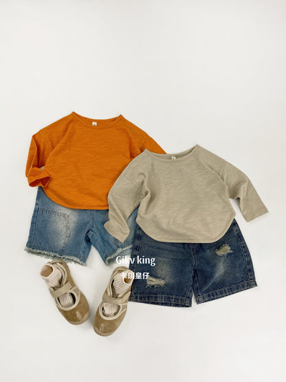 Bamboo Cotton Long Sleeve Crew Neck Top 【mh0012559】