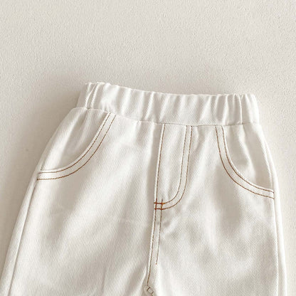 -デニムパンツウエストゴム長ズボンシンプルボトムス【mh0010917】 - mamahalo shop - ロングパンツ・スウェットパンツ -  べビー服 - 子供服 - 男の子 - 女の子