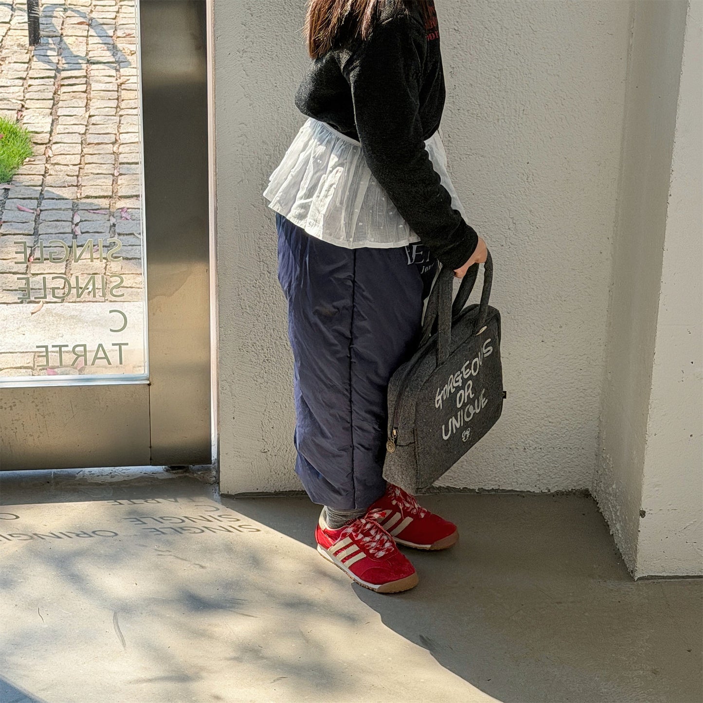 中綿防寒パンツ ジョガーパンツ 暖パン ロゴプリント【mh0011916】