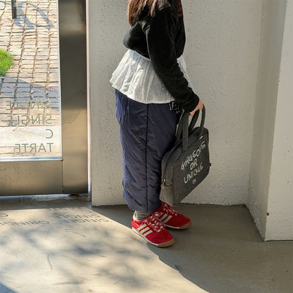 中綿防寒パンツ ジョガーパンツ 暖パン ロゴプリント【mh0011916】