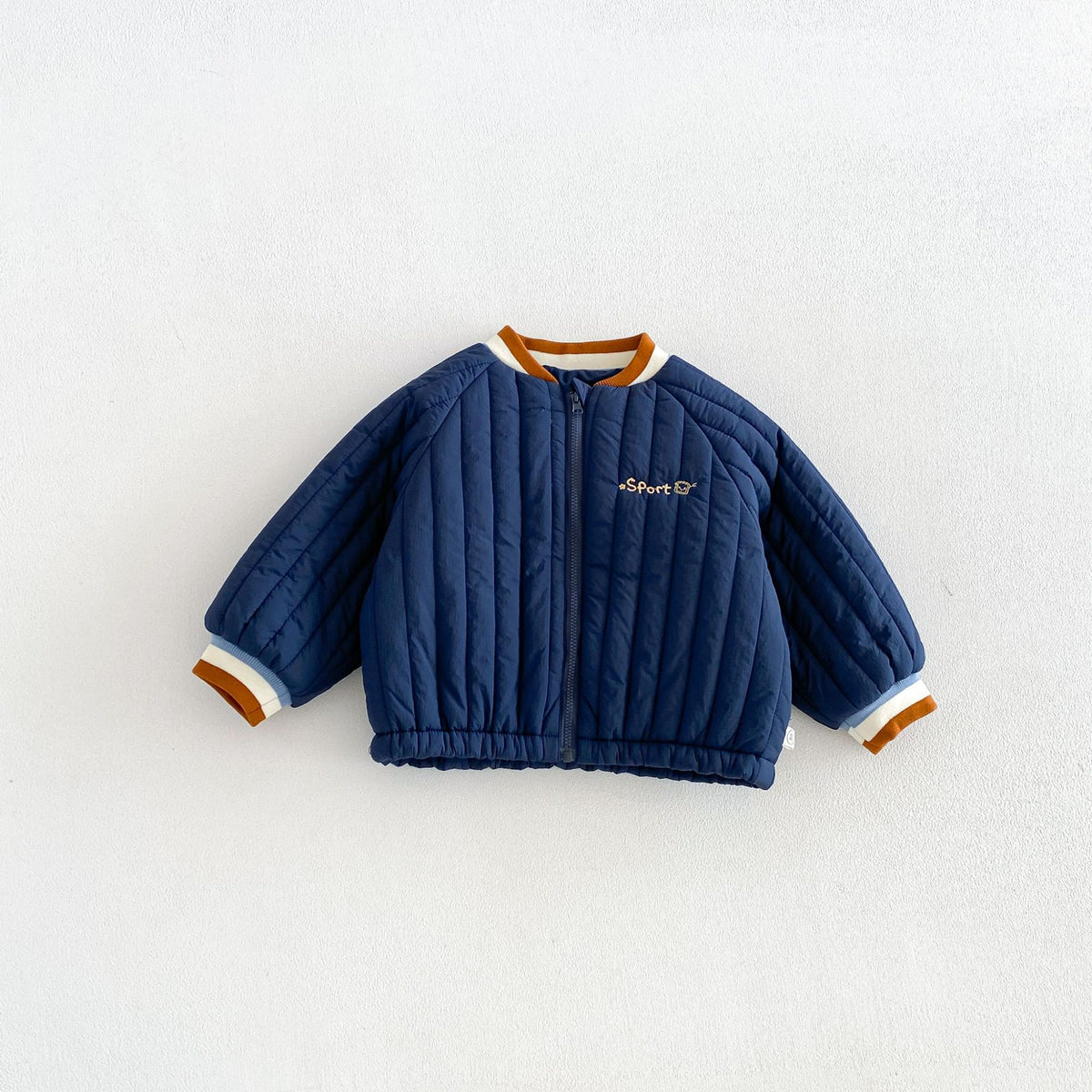 キッズ アップリケ 刺繍 キルティング 中綿ジャケット / デニムパンツ【mh0014763】