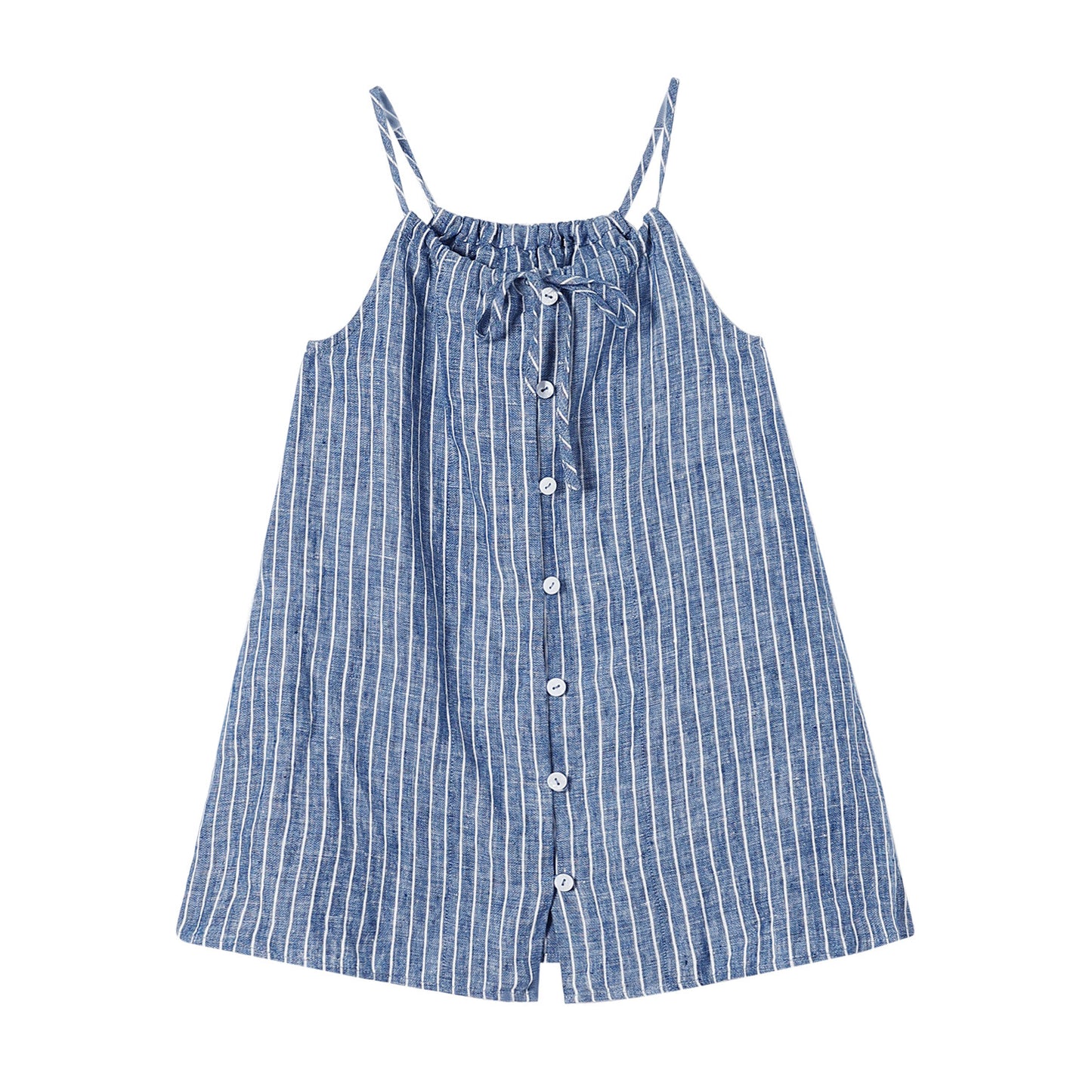 Yuner Mom's Vestido Vintage de Lino Puro para Verano, Falda de Tirantes de Nueva Moda para Bebé, Vestido sin Mangangas Transpirable para Niños【mh0013753】