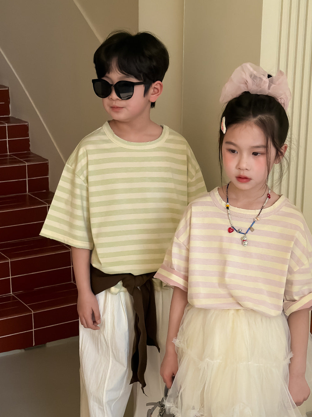 Border Stripe Cotton T-shirt