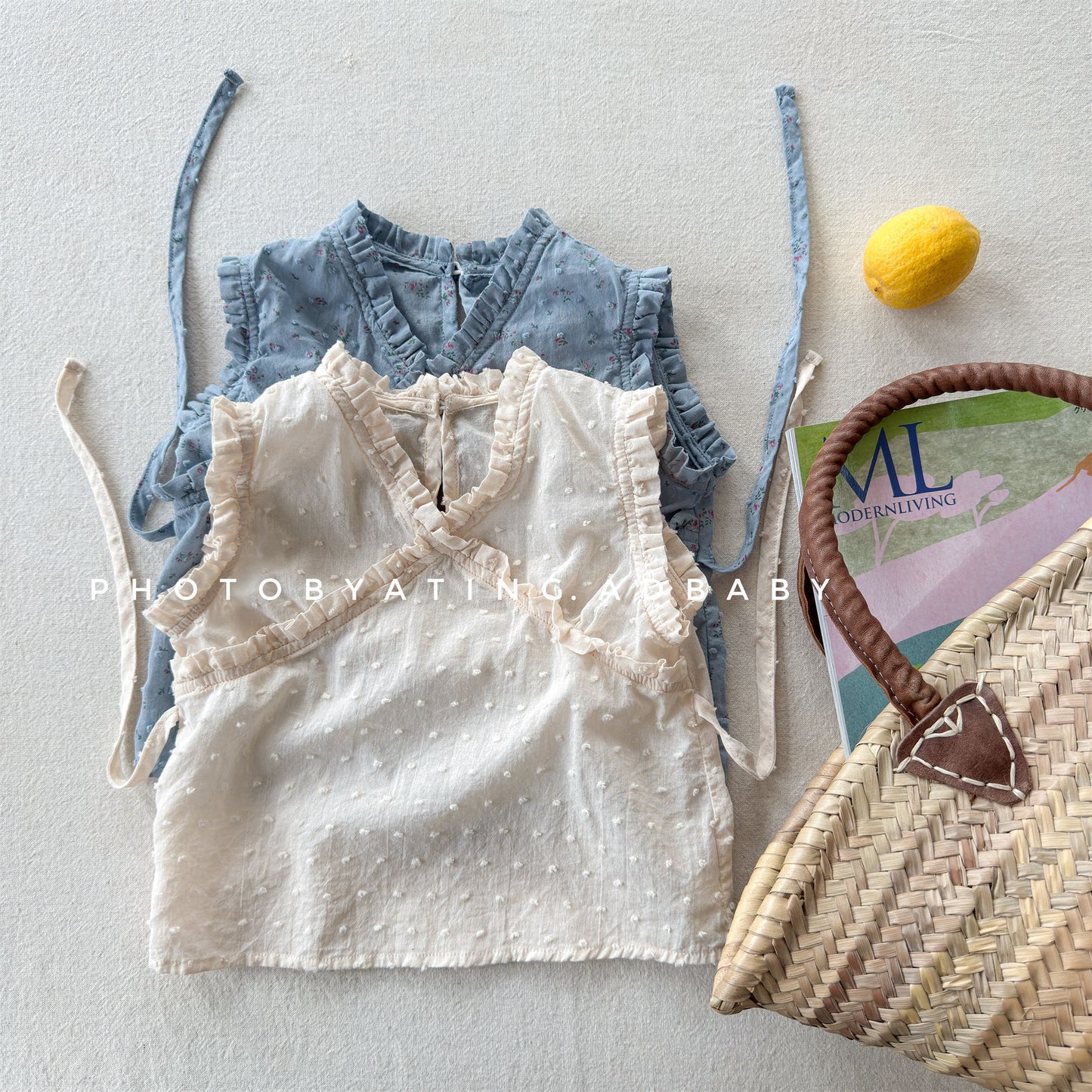 Sleeveless V-neck Ruffle Blouse フリル ノースリーブシャツ【mh0013457】