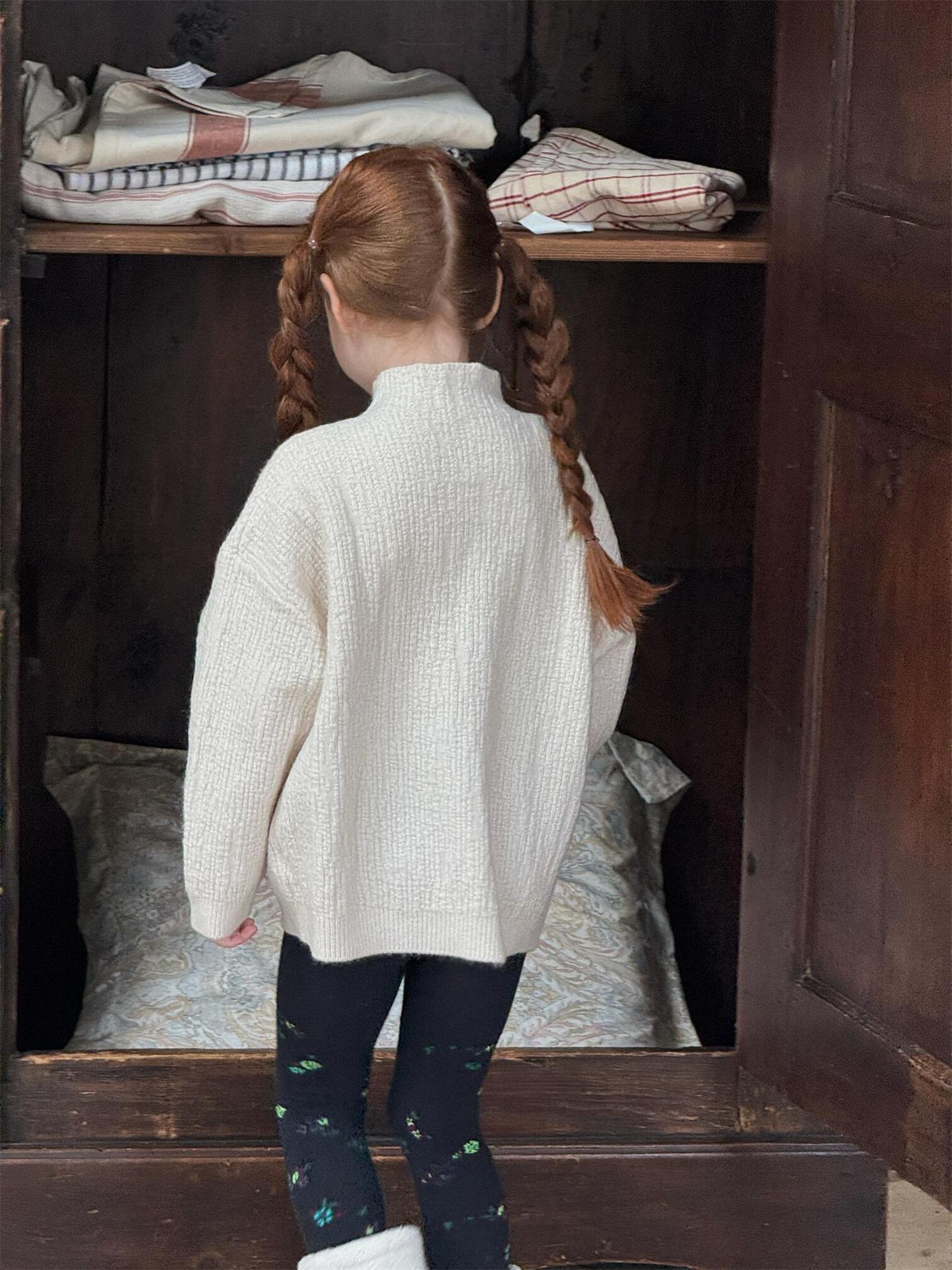 ボトルネックセーター ざっくり ハイネック シンプルプルオーバー【mh0011749】