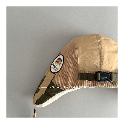 キッズ帽子 ゴーグル 耳当て付き フライトキャップ パイロット帽【mh0011836】