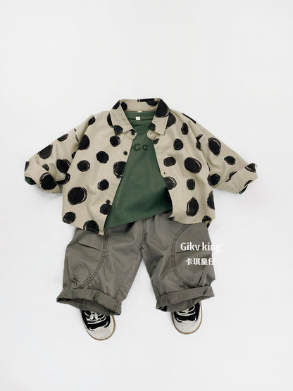 Large Polka Dot Loose Long Sleeve Shirt