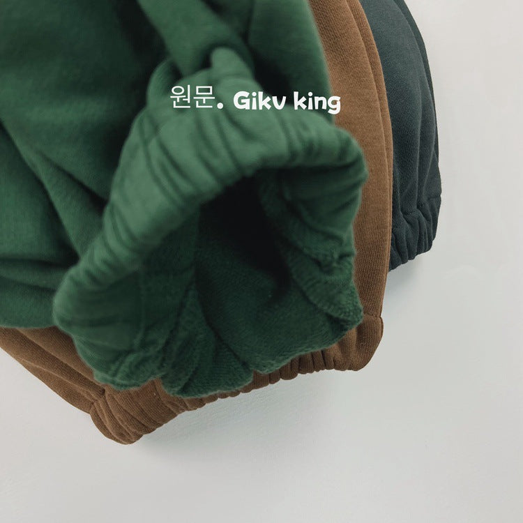 Kids Plain Tucked Loose Easy Pants [mh0013931]